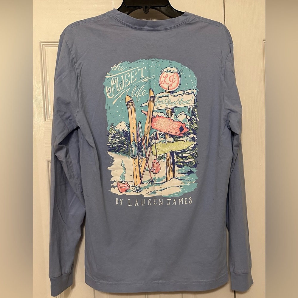 Lauren James T-shirt, slate blue, size small